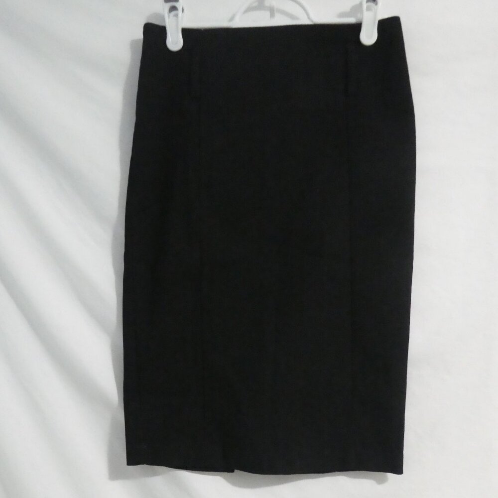 COSTA BLANCA | size 6 | Classic Black Textured Pencil Skirt | Made In Canada